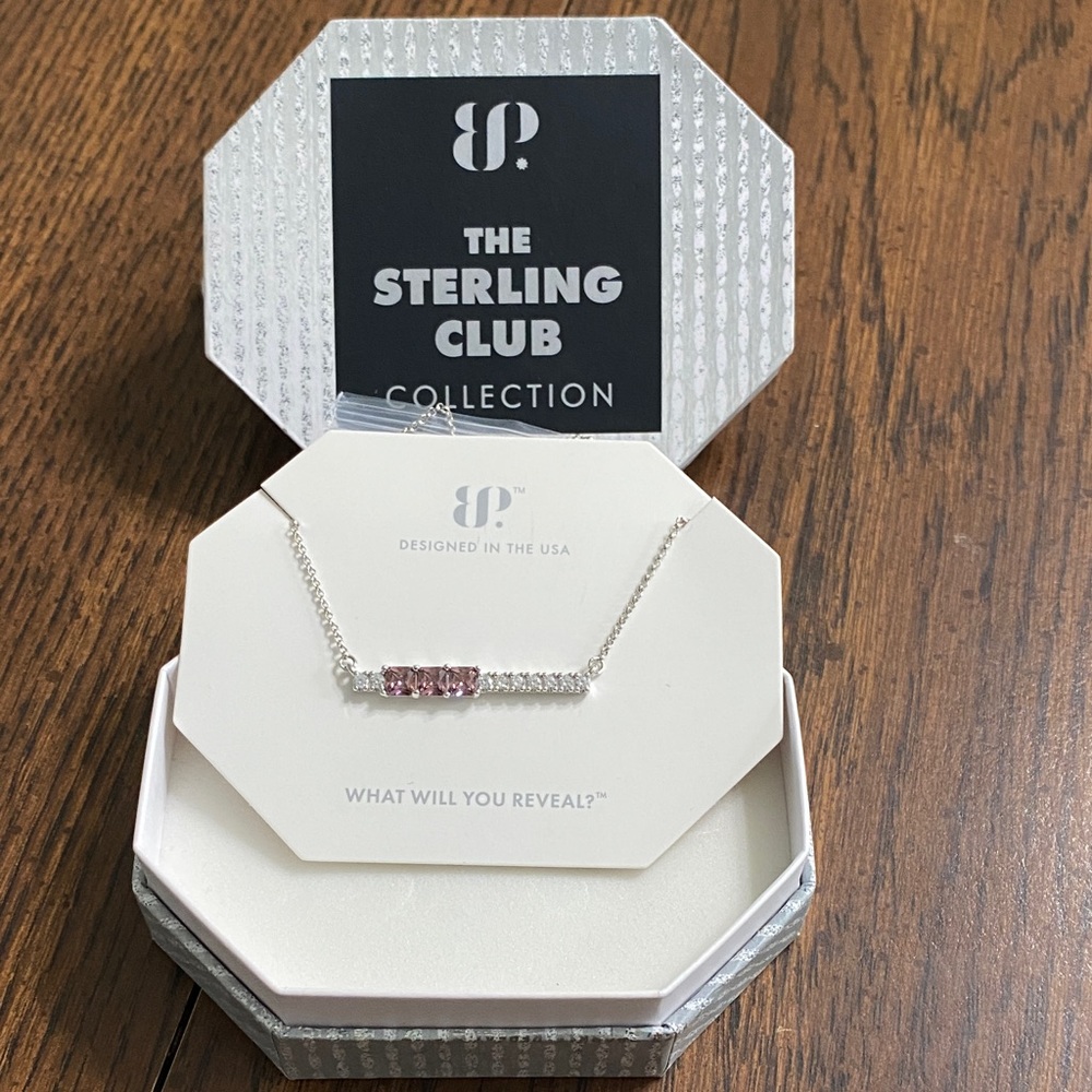 Bomb Party The Sterling Club RBP6167 Rhodolite sterling silver necklace